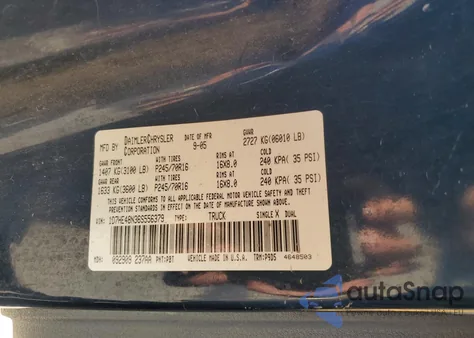 2006 Dodge Dakota Quad Slt z USA, uszkodzony, nr VIN 1D7HE48N36S556379